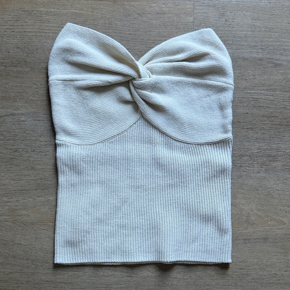 Cream Knotted Tube Top